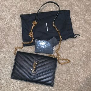 SOLD - Saint Laurent Envelope WOC Black/Gold